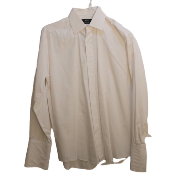 Marks & Spencer Evening Wear Men's Long Sleeve Dress Shirt in White Size 16 - Picture 1 of 4